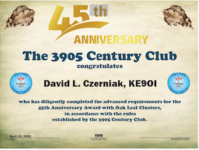 45th Anniversary Cert Oak