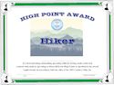 High Point Hiker Cert